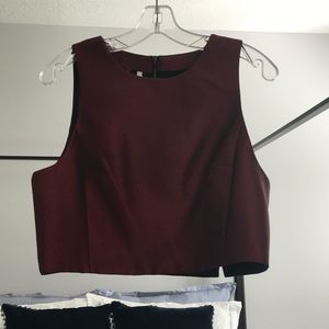 Red Anthropologie crop top